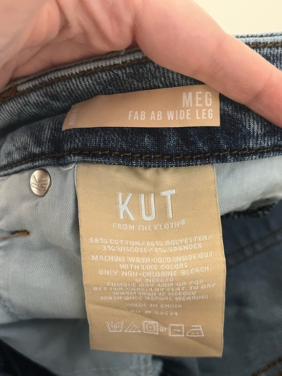 Kut From The Kloth Meg Fab Ab Wide Leg Blue Jeans 10 - Picture 7 of 10